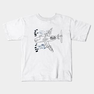 Fighter airplane,  KF-16,  looks like child's drawing Kids T-Shirt